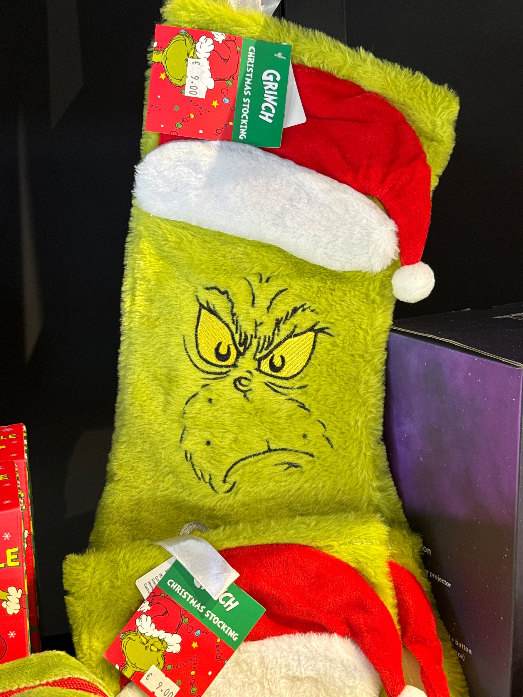 Calza natalizia Grinch da appendere