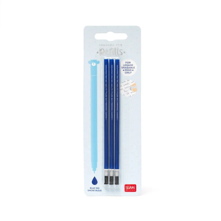 Set di 3 Refill per Penna Gel Cancellabile - Inchiostro Blu - Erasable Pen