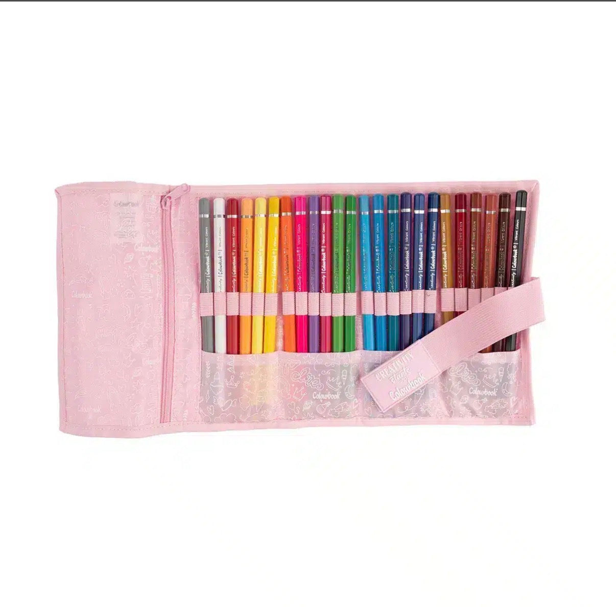 Rotolo portapastelli Glitter – 24 matite colorate Creativity Starts with Colourbook