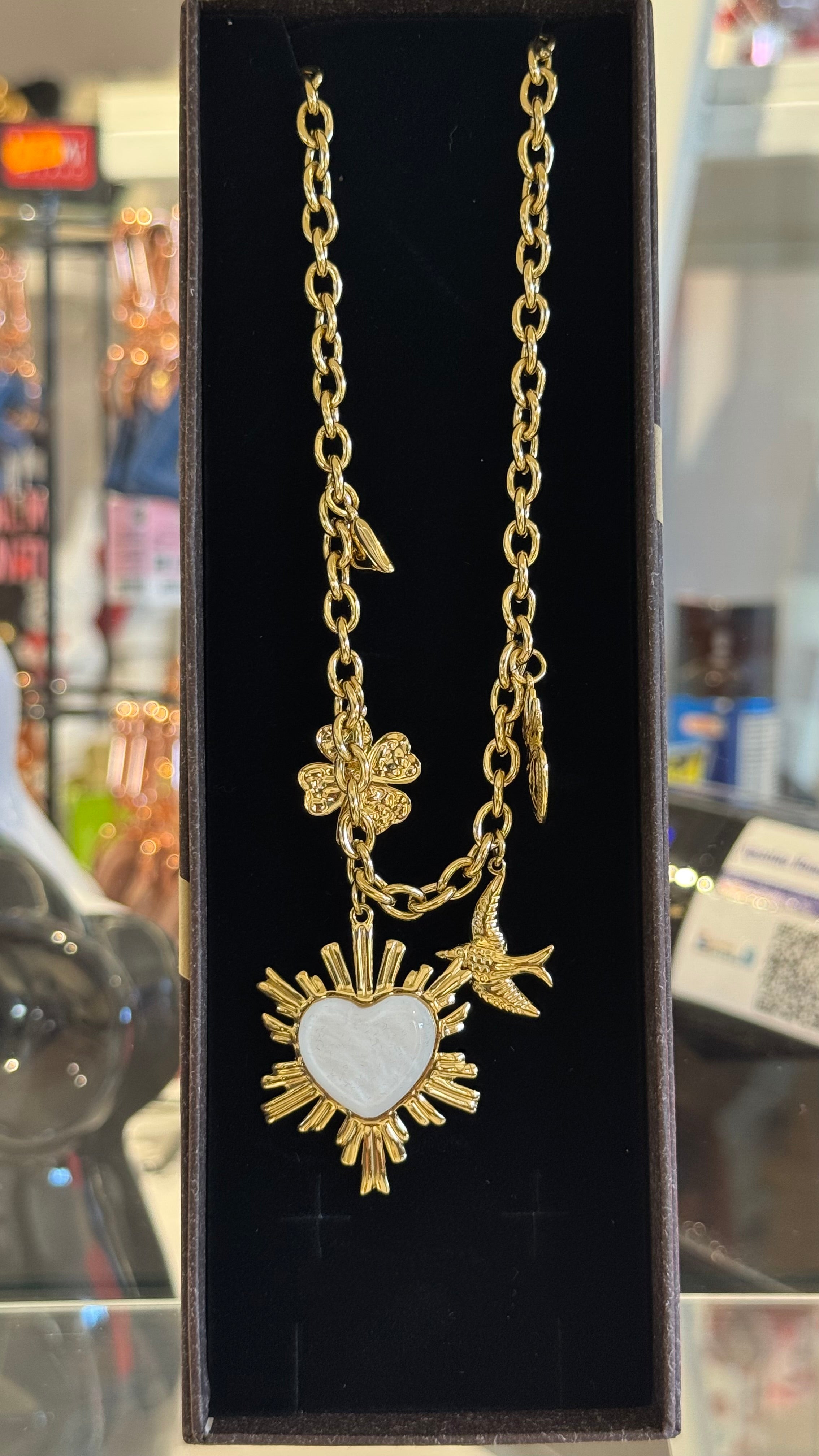 Collana cuore con pietra