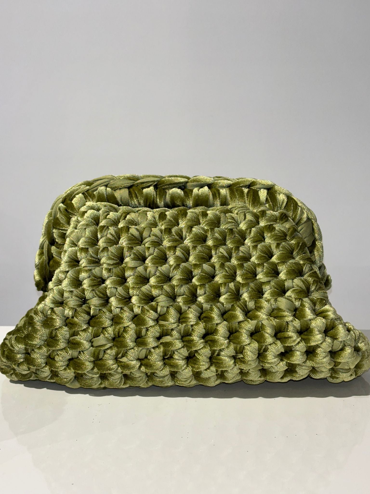Borsa Crochet Matcha in velluto