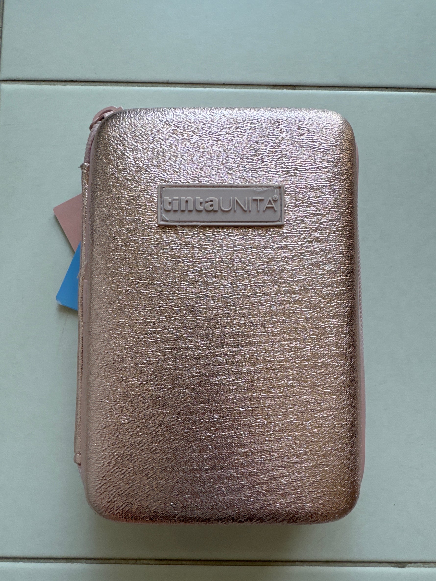 Astuccio One time tinta unita glitter black and pink