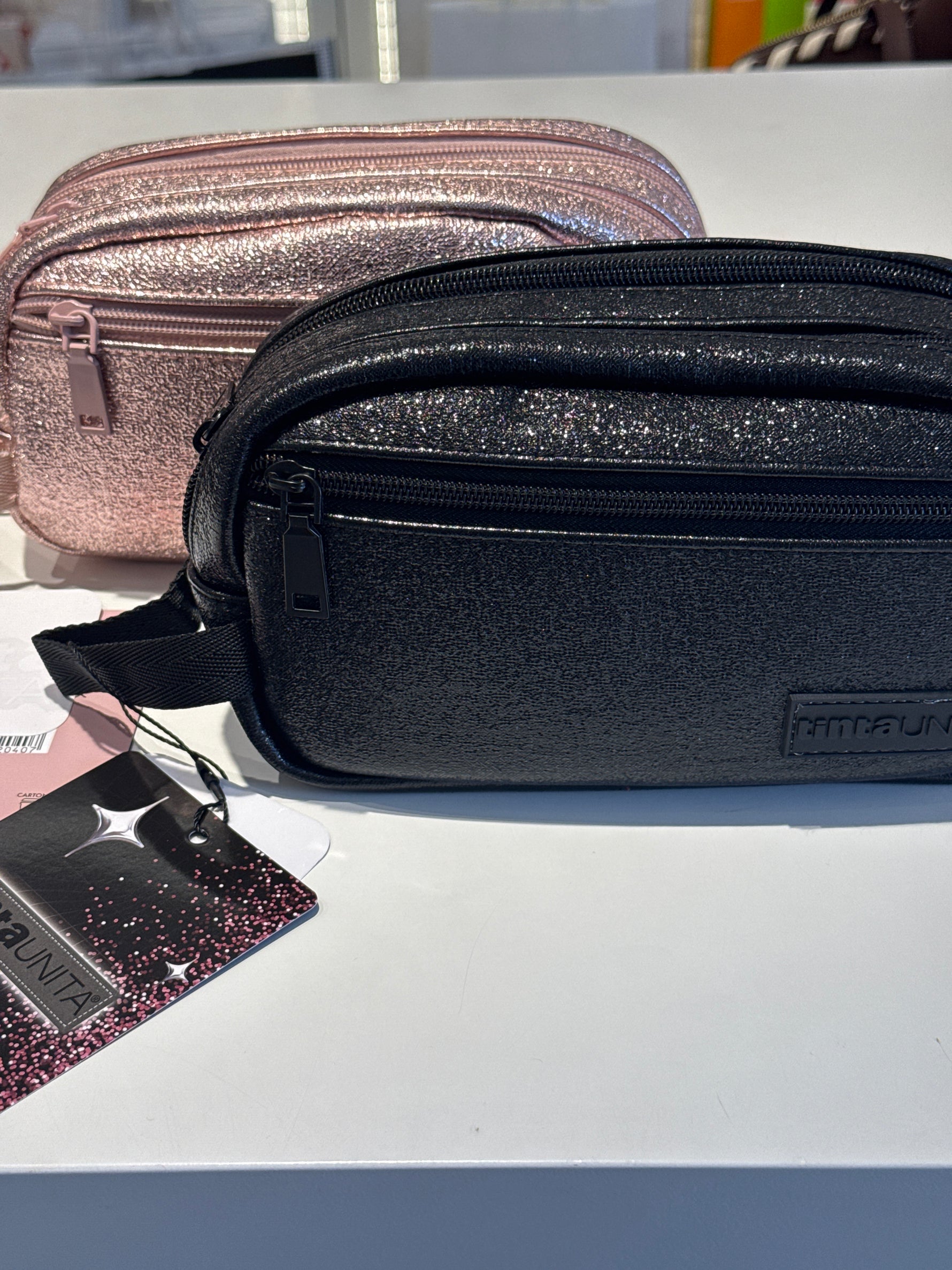 BAULETTO ROUNDED GLAM NERO E ROSA