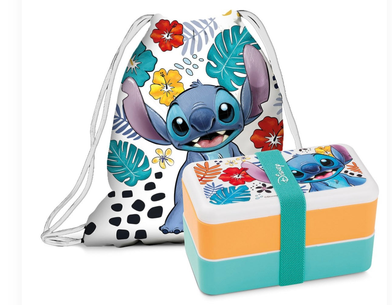 Set Lunch box + sacca Stitch Bianco