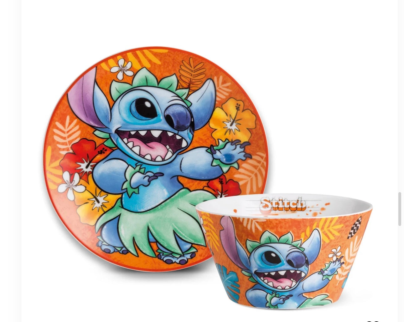 Set Piatto dessert + Bowl Stitch Arancione