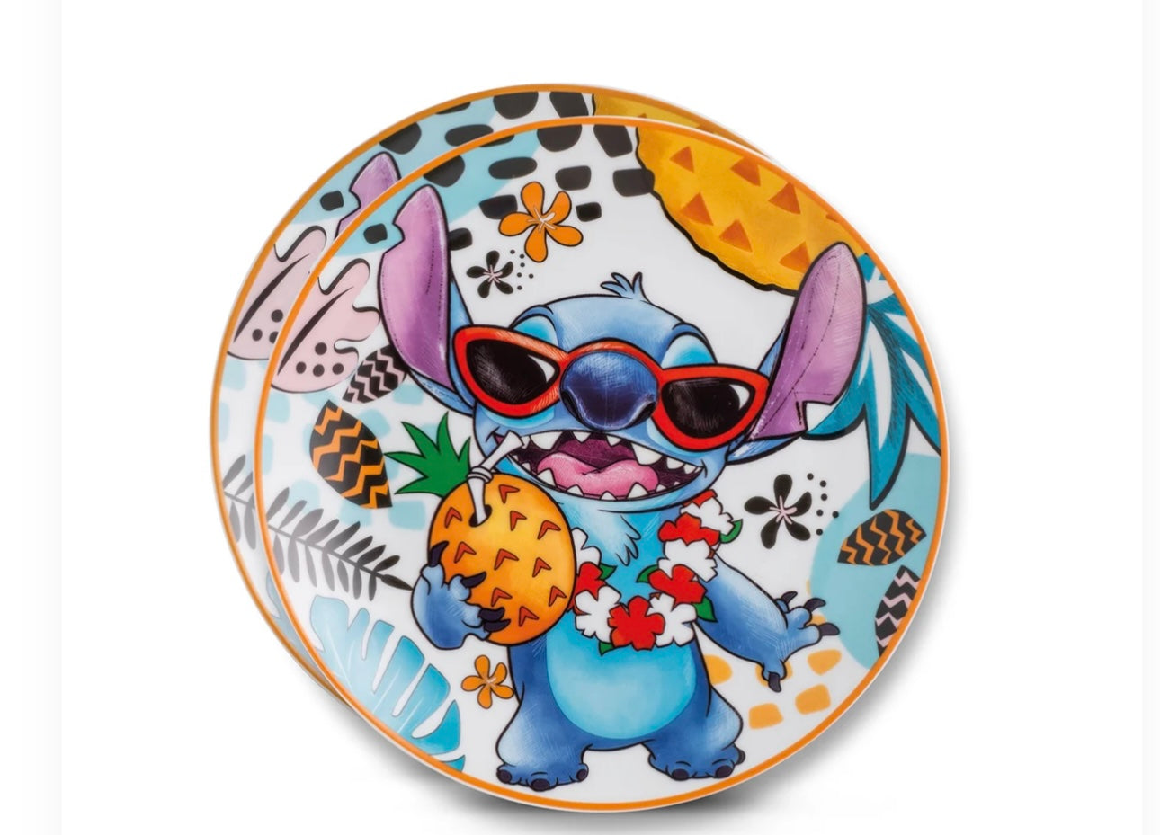 Set 2 piatti dessert Stitch Arancione d.19