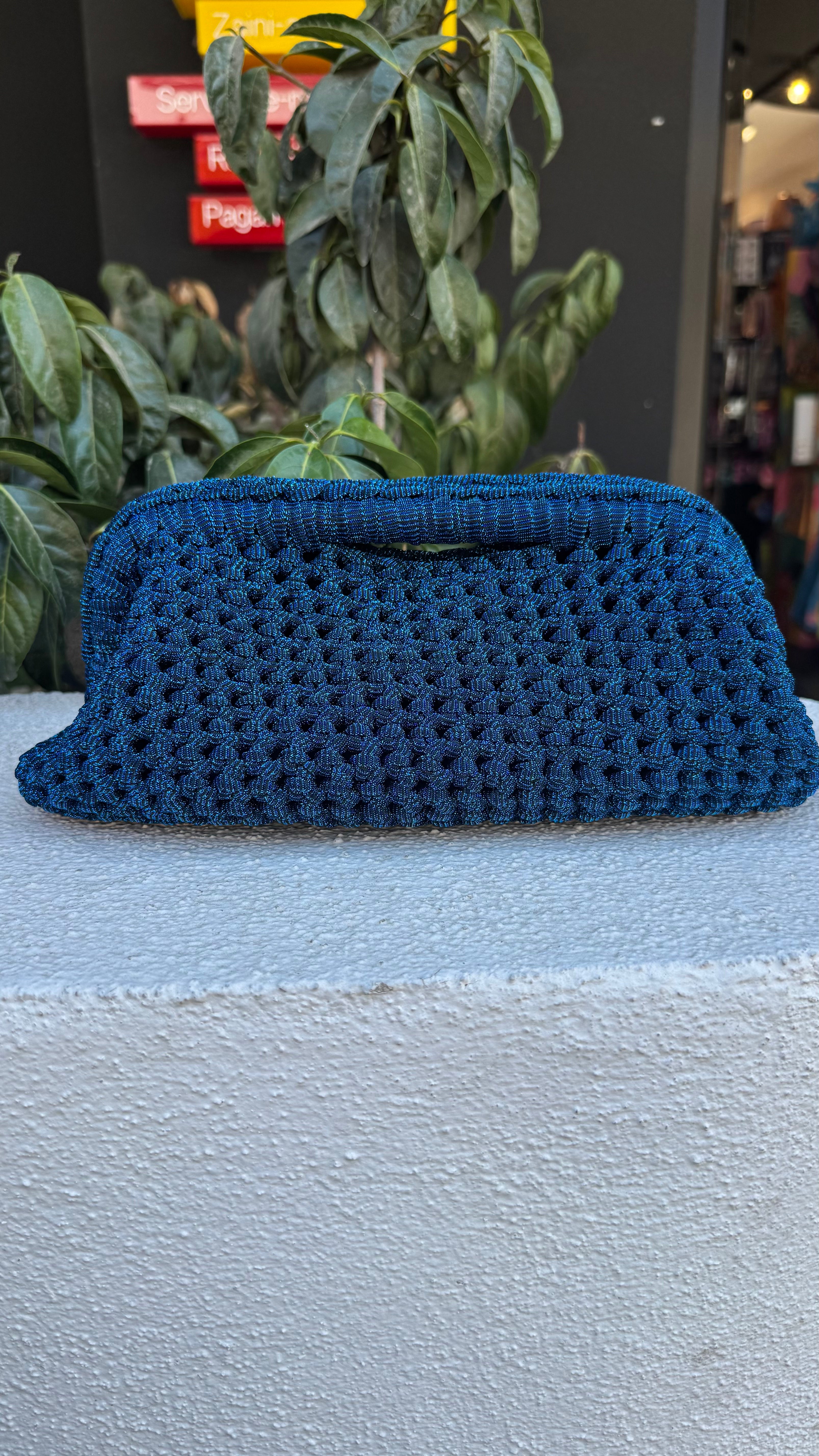Pochette blu lurex