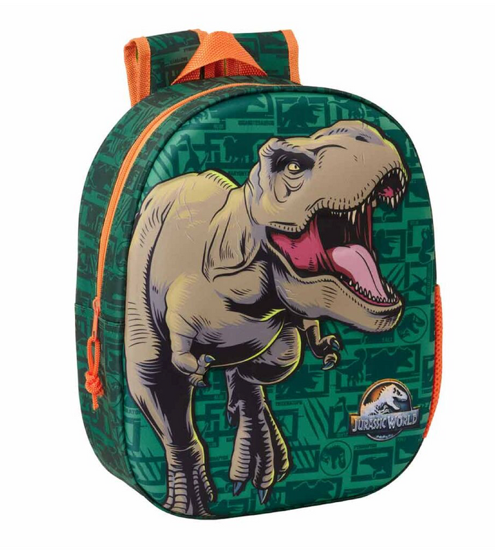 Zaino 3D Jurassic World 33cm - Zainetto Asilo e Tempo Libero con Porta-Borraccia