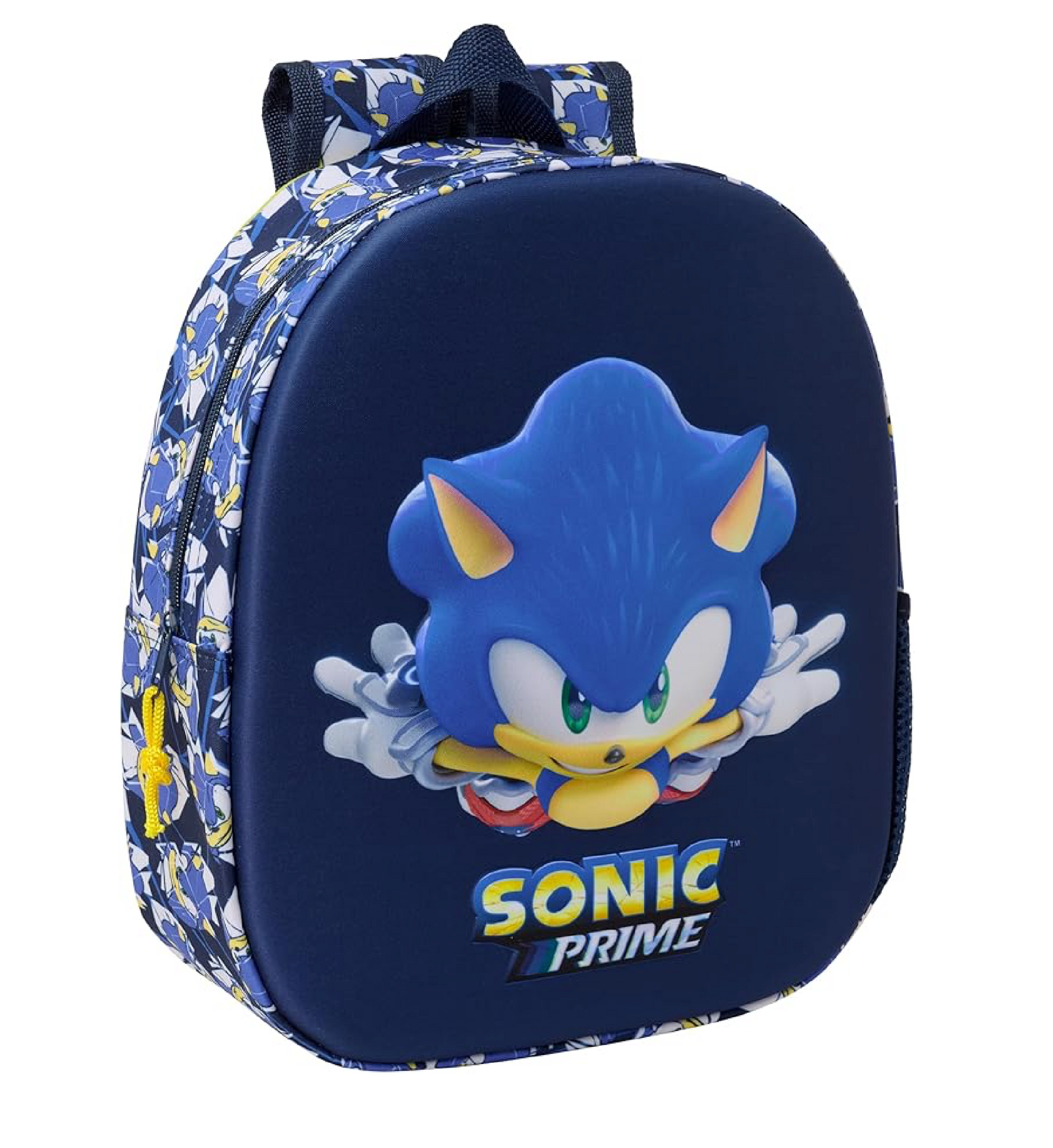 Zaino Sonic Prime 33cm - Zainetto Asilo e Tempo Libero con Porta-Borraccia