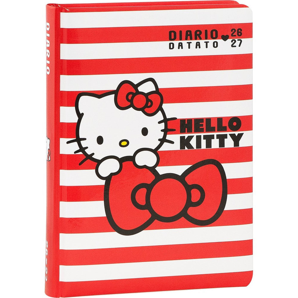 Diario 12 Mesi 2026/27 - Hello Kitty - Datato Rosso/Bianco