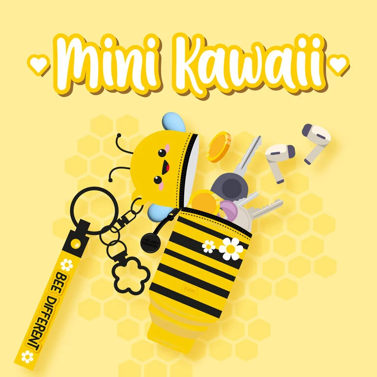 Portamonete con Portachiavi Bee  - Mini Kawaii