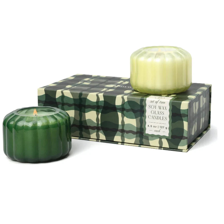 Set 2 candele verde \ rosa