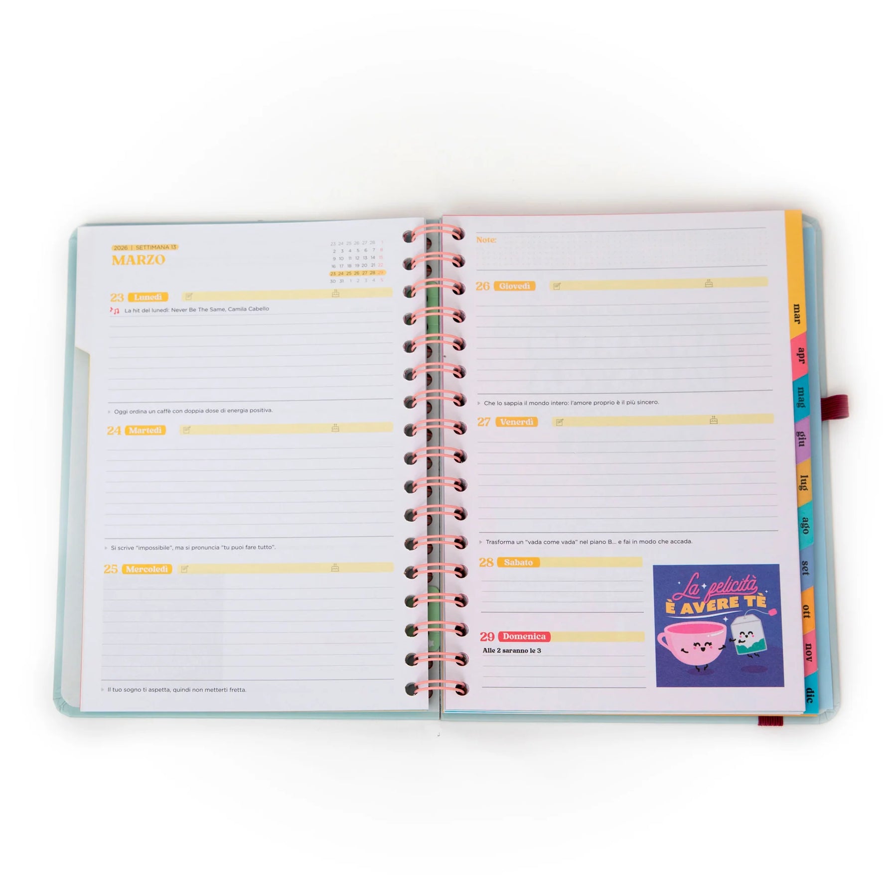 Agenda Wonder 2026 Settimanale - Obiettivo della settimana: che finisca presto!