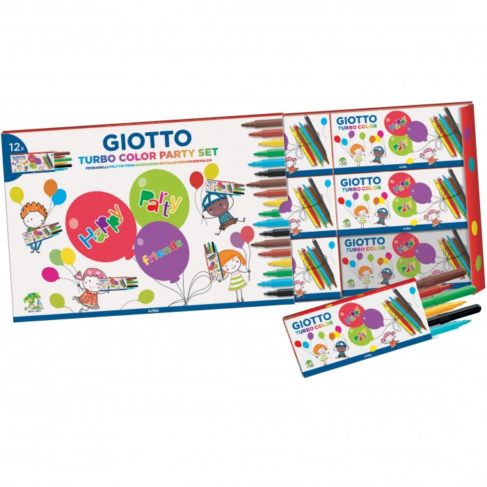Giotto party set 12 astucci con 6 pennarelli