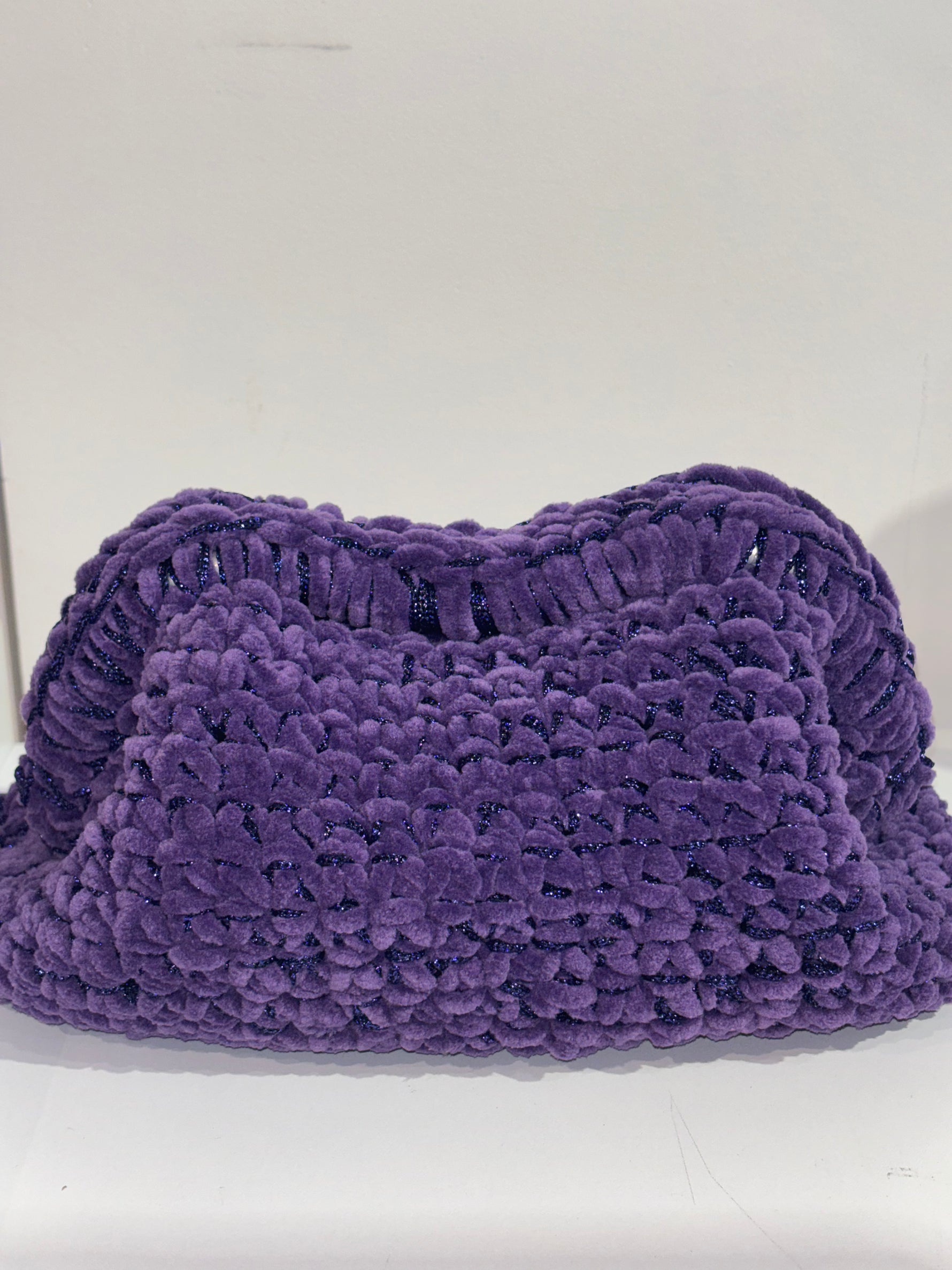 Borsa Crochet peluche purple