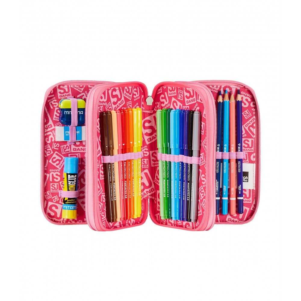 ASTUCCIO SCUOLA ATTREZZATO 3 ZIP SJ GANG SEVEN® - UNIBRAID