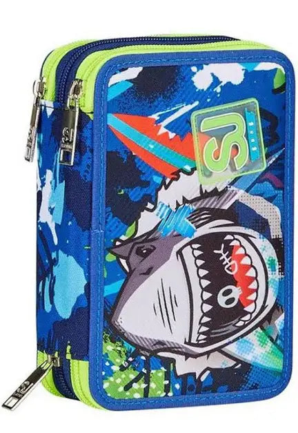 Astuccio scuola 3 zip SJ Sharkstory