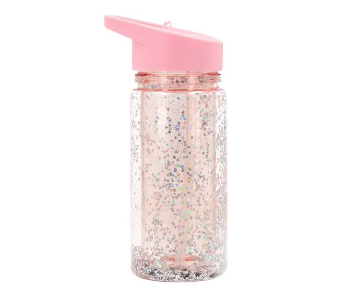 Borraccia plastica glitter star